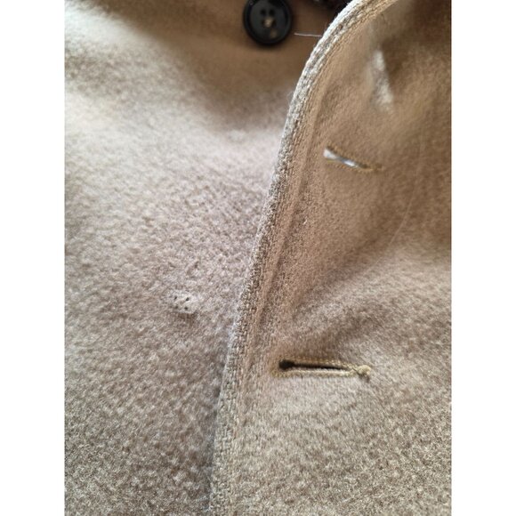 Vintage Kate Kiddie Classic Tan Wool Coat With Faux Fur Collar & Buttons - Picture 4 of 8